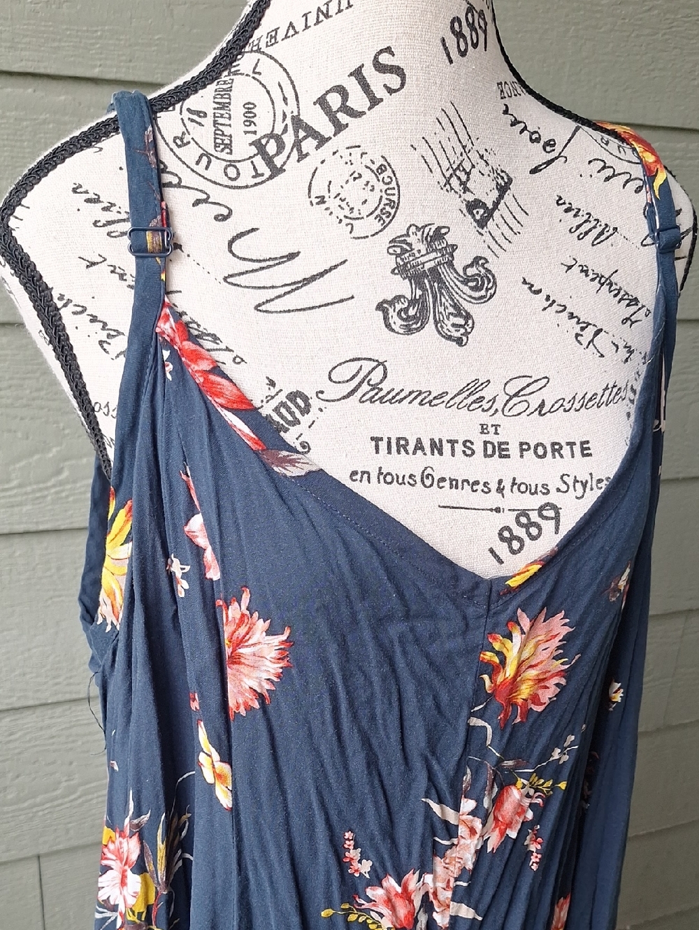Torrid Trapeze Tank Maxi Dress Blue Floral Plus Size 4X - Picture 5 of 14